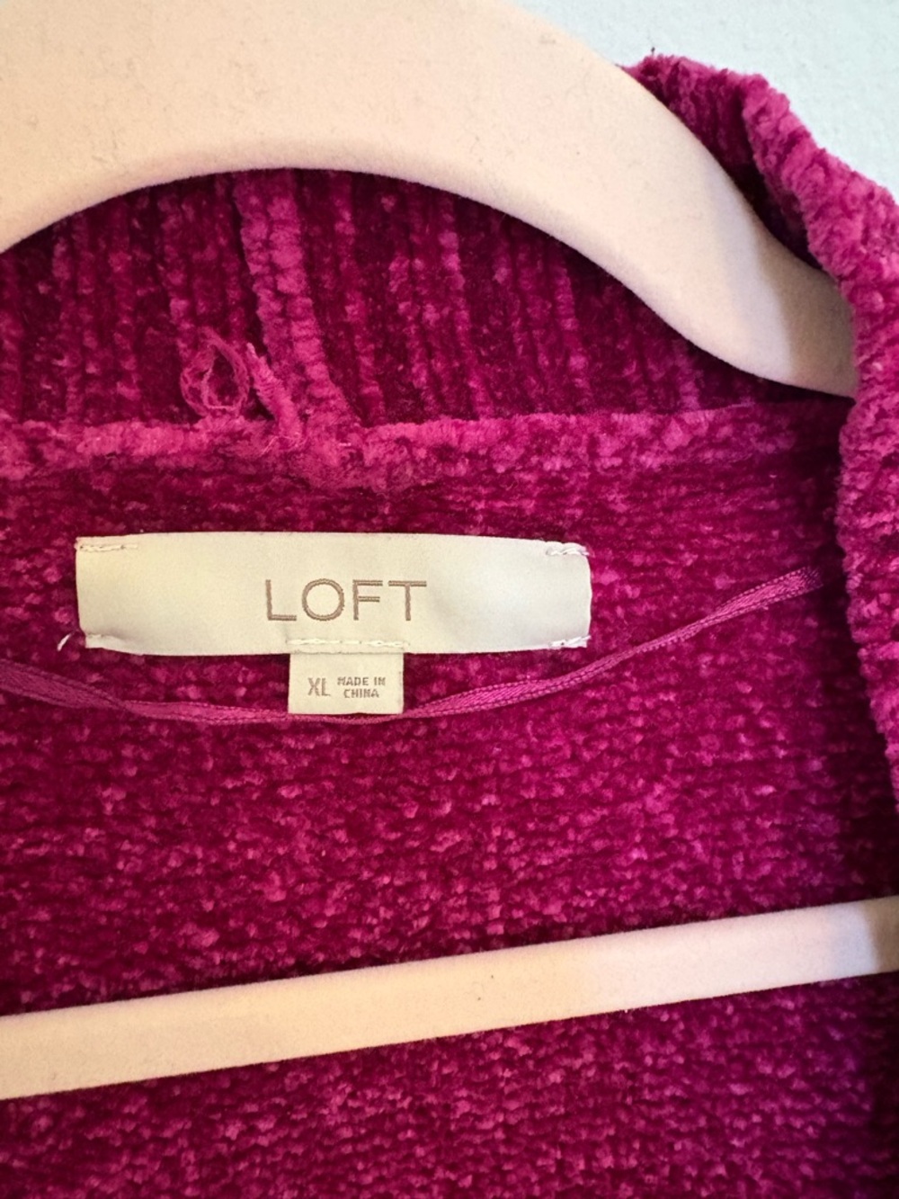 LOFT Chenille Open-Front Cardigan - Raspberry Pink - Picture 2 of 4